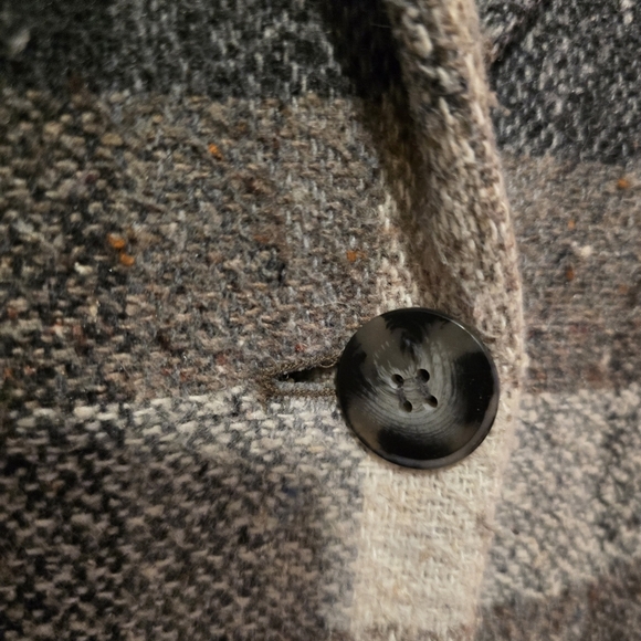 PRIVATE CONCEPTS WOMAN Plaid Neutral Blazer with Button Closure Wool Blend XL - Picture 8 of 17